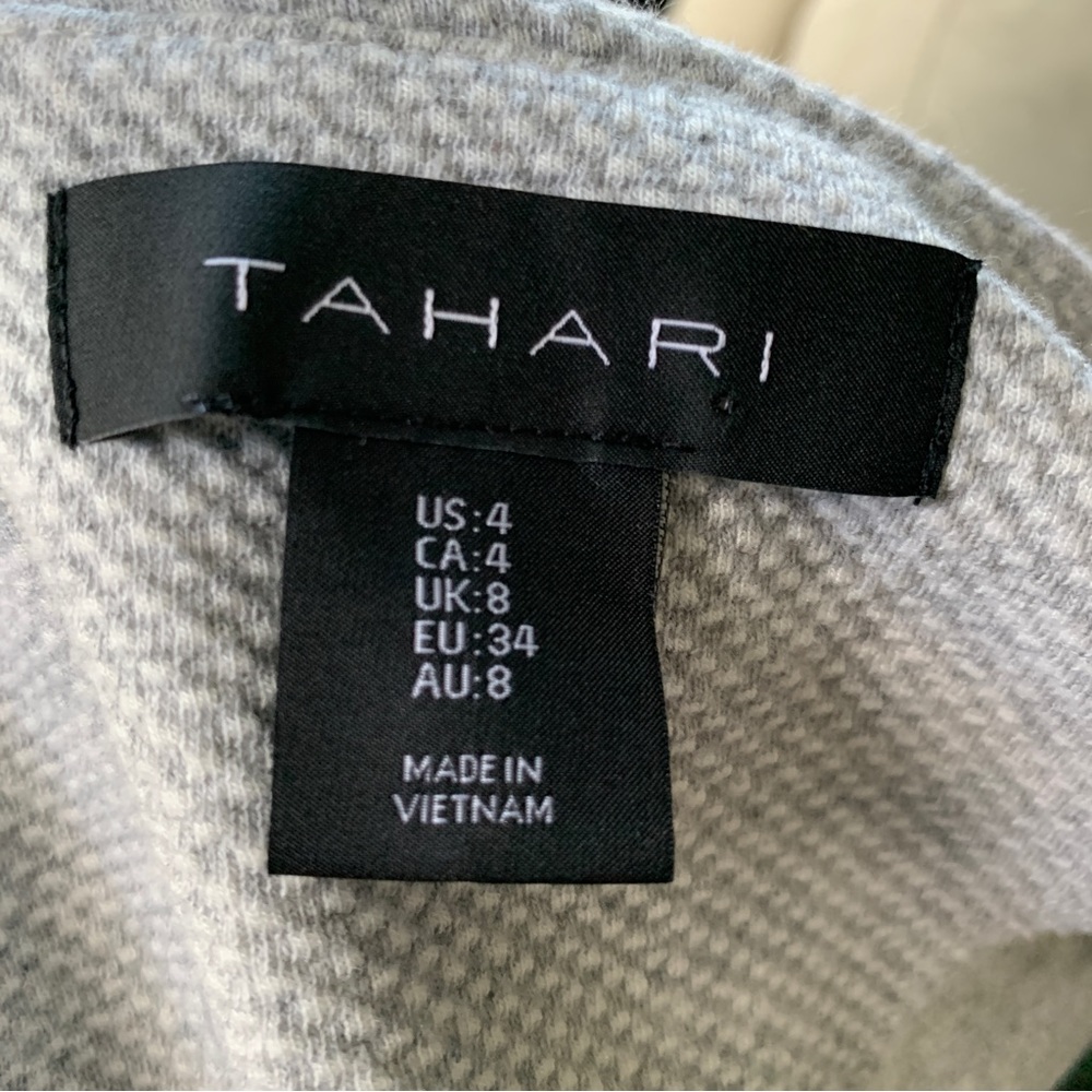 Tahari Womens Gray Round Neck Bell Ruffle Sleeve Dress Size 4 - Picture 5 of 10